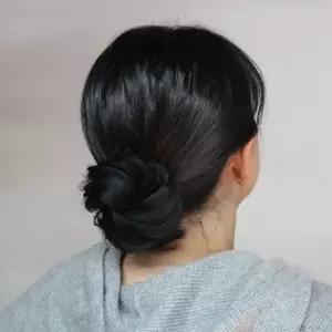 bns 올림머리 똥머리 가발 집게핀 블랙