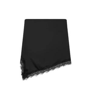 스커트 여친 블랙 쇼트 트임 쉬폰 레이스 언밸런스 DUCHI3