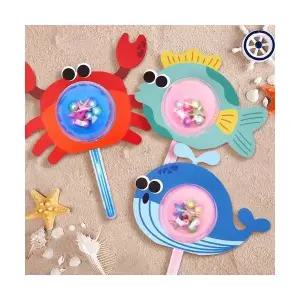 여름 마라카스 3종 세트 짤랑이 여름 마라카스 만들기 컬러링 미술수업 하하당 생물 바다
