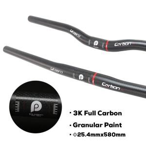 Litepro 접이식B 25.4mm 580mm 탄소 핸들 바 MTB 플랫 OR 라이즈 섬유 초경량 자전거 접이식