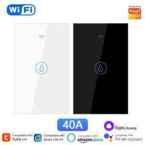 고전력 전기 제품을 위한 Tuya 40A 스마트 WiFi 온수기 보일러 스위치는 Alexa Google Home Yandex Alice와