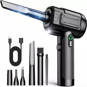 압축 공기 먼지기 LED 라이트 미니 에어 블로워 충전식 무선 키보드 청소 제트 드라이 블로워가 포함된 100