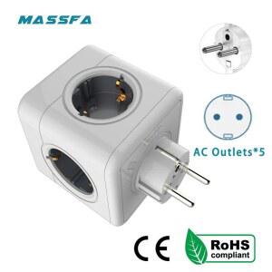 전등소켓 MASSFA 멀티 EU 스트립 전기 홈 큐브 소켓 3680W 5개의 어댑터 콘센트 오피스용 AC 다중