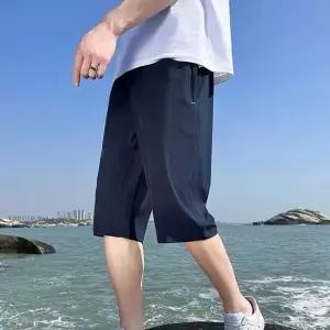 [RIZPICK]남성 쿨링 5부 아이스 반바지 허리밴딩 조깅 트레이닝 바지 운동용