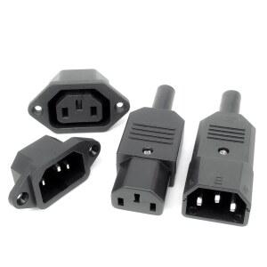 전등소켓 IEC320 C14 C13 전기 AC 거치대 암 걸게 입구 커넥터 소켓 3 3핀 수 걸이 콘센트