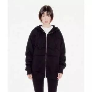 YOUHEE RIBBON HOOD ZIP-UP 블랙 1007497