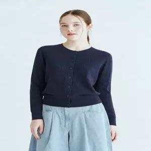 [유닛]린넨 혼방 크루넥 스카시 니트 가디건 (UFXKCA700N-NAVY)