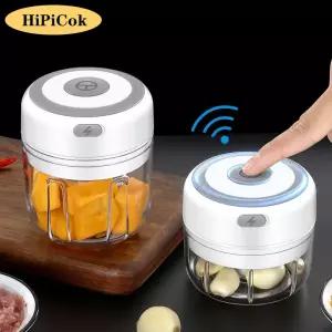 HiPiCok 고기 분쇄기 전기 마늘 쵸퍼 미니 프레스 야채 사수 기계 USB 주방 가제트