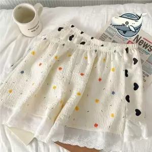 달콤한 레이스 여름 잠옷 반바지 귀여운 잠옷반바지 트렁크 레이스 여자 파자마반바지 여성 시원한