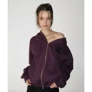 SUNBURNPROJECT Logo Patch Hoodie Zip-up, PURPLE 1007445