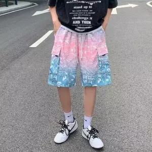 남친 팬츠 바지 캐주얼 여름 트렌드 반바지 슬림핏 보카시 프린트 5부 패피2