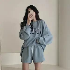 [하프클럽/셀러허브_아웃도어]여성운동복 긴팔 반바지 셋업 오오티티 청청셋업