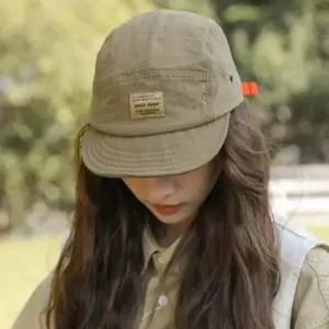 여자 카키색 등산 캠핑 고프코어룩 짧은챙 모자 남자모자