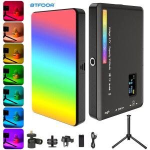 LED일자등 LED RGB 카메라 조명 풀 2500K9000K 3300MAH CRI 키트 충전식 비디오 컬러 패널 이중 출력 95