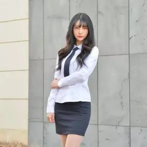 고급 스판 각카라 블라우스 기본핏 교복셔츠 교복