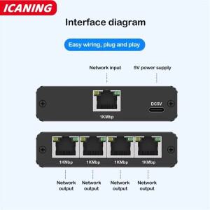 1000Mbps 1 in 4 Out 이더넷 어댑터 ~ 2/3/4 RJ45 LAN 인터넷 분배기 Cat 6 기가비트 스위치 (PC 노트북 T