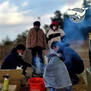( )따뜻한 양면 극세사 와플 담요 블루 캠핑 소풍
