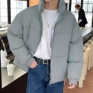 야구점퍼 베이직 하이넥 패딩 점퍼 경량 두툼 세미크롭 아우터