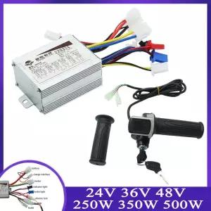 자전거 브러시 컨트롤러 스로틀 그립 키트 24V 36V 48V 250W 350W 500W 전기 스쿠터 전자 개조 세트
