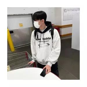 가을 순면 후드티 맨투맨 상의 루즈핏 여자티 커플 프린팅 원템3