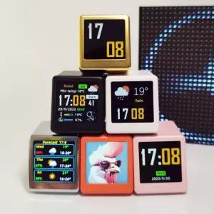 게임 데스크탑 장식을 위한 미니 스마트 WIFI 일기 예보 스테이션 시계 DIY 귀여운 GIF 및 전자 앨범