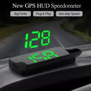 M2 헤드업 디스플레이 GPS HUD 디지털 속도계 플러그 앤 플레이 범용 차량 대형 글꼴 KMH 앞유리 프로젝터