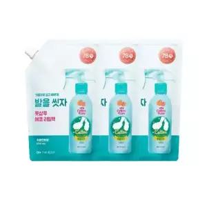 온더바디 발을씻자 코튼풋샴푸 리필 자몽 500ml 3개