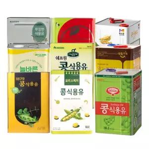 원씨푸드 실속형 콩 식용유 말통 18L 대두유 콩기름 업소용 랜덤발송 146168