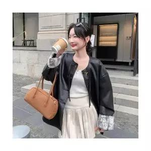 와칸다 여성 여친 자켓 가죽 코트 봄 가을 아우터 빈티지 재킷 KKE3