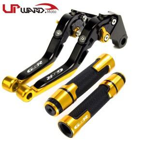 GSR 400 20082012 600 750 2011 오토바이 CNC 브레이크 클러치 레버 + 22MM 핸들 그립 바용