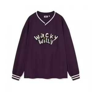 매장정품 와키윌리 WACKY WILLY 타이포 화섬 롱슬리브 티셔츠 퍼플 WA2501LT14PU 727731