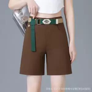 손오반 여성 캐주얼 여름 반 청반바지 와이드 위에 데일리룩 A라인 슬림핏 청바지 하이웨스트 5부 KUK1