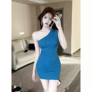 여친 원피스 스커트 니트 미니 여름 힙업 톱 오프숄더 랩 원픽2