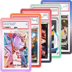 PSA 등급 카드용 NAKIS 슬랩 가드 전용 5팩 TPU 프로텍터 범퍼 그라디언트 컬러 글리터 한정판 5 멀티