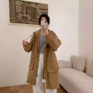하프 캐주얼 봄 코트 여자코트 트렌치 빅사이즈 슬림핏 원템1