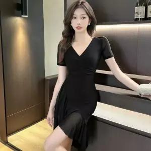 헐크 여친 여사친 원피스 스커트 망사 여름 쉬폰 슬림핏 이브닝드레스 플레어 KKE2