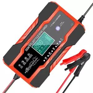 완전 자동 디지털 자동차 배터리 충전기 펄스 수리 AG 젤 습식 납산 12V-24V 10A
