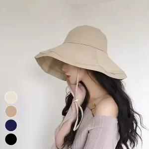 쌍문상회 지금 필요한 챙넓은 벙거 햇빛차단 면모자 사계절 와이드 버킷햇