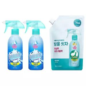 온더바디 발을씻자 코튼풋샴푸 쿨링 385ml 2개 + 리필 레몬 500ml 1개