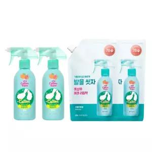 온더바디 발을씻자 코튼풋샴푸 자몽 385ml 2개 + 리필 자몽 500ml 2개