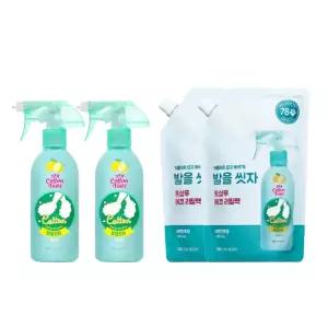 온더바디 발을씻자 코튼풋샴푸 레몬 385ml 2개 + 리필 레몬 500ml 2개