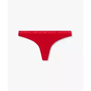 매장정품 EMPORIO ARMANI UNDERWEAR 엠포리오 아르마니 언더웨어 여성 샤이닝 로고 밴딩 티팬티_레드 08253