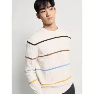 매장정품 BEANPOLE 빈폴 26SS [BC6151C010] 케이블 스트라이프 니트 - 아이보리 1636152