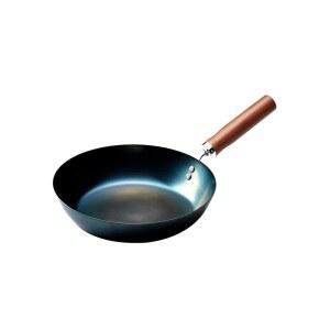 카와바타 타키사부로 상점 철 프라이팬 26cm, 일본 제조, 인덕션 호환 가스 화재 PFOA 무사용 PFOS 프리 시즈닝 불필요 고내구성 오래 지속 목재 손잡이 철분 보충 철냄비 후지다 금속 오리지널
