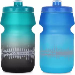 젬풀 자전거 물병 24온스 사이클링 BPA 프리 누수 방지 뚜껑 스퀴즈 디자인 2팩 무땀 그립 산악 도로 위한