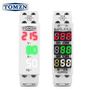 Din 레일 3in1 단상 암페어 전압 주파수 측정기 Ac 0-99Hz 100A 표시기 LED 디지털 디스플레이 110V 230V T