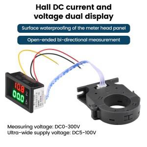 DC0-300V 50A 100A 홀 전류계 전압계 배터리 모니터 자동차 용 LED 디지털 측정기 12V 24V 36V 48V 60V