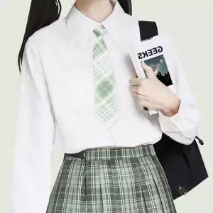 자동 그린 체크 교복 넥타이 교복 타이 여자교복 교복넥타이 이쁜교복 자동넥타이