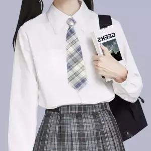 교복 자동 넥타이 아이보리 체크 교복 타이 여자교복 교복넥타이 이쁜교복 자동넥타이
