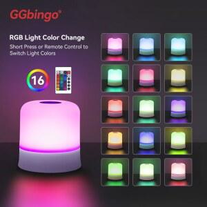 LED평판등 GGBINGO 터치 라이트 충전식 리모컨 거실용 조광 테이블 램프 RGB 침실 무드등